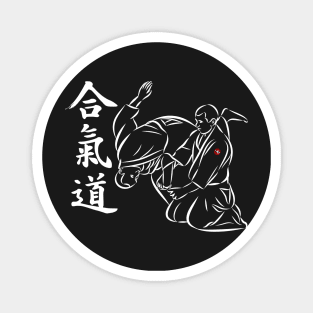 Aikido Nage - Shihonage (white) Magnet